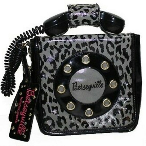 Betsey Johnson Handbags - Vintage Betsey Johnson RARE Betseyville Call Me 80's Retro phone purse l…